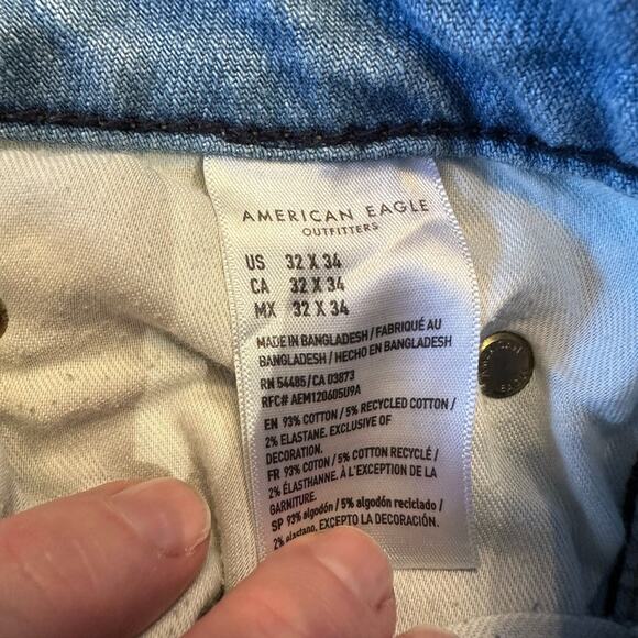 American Eagle Original Straight Flex Men's 32 x 34 Medium Wash Blue Jeans - Picture 3 of 9